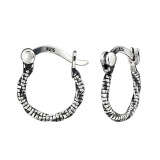 Twisted - 925 Sterling Silver Hoop Earrings SD47878