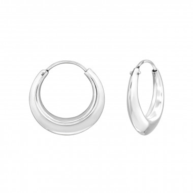 Round 20mm - 925 Sterling Silver Hoop Earrings SD48235