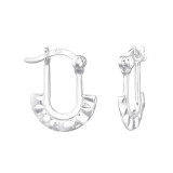 Pattern - 925 Sterling Silver Hoop Earrings SD48418