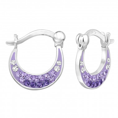 Crescent - 925 Sterling Silver Hoop Earrings SD48420