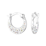 Crescent - 925 Sterling Silver Hoop Earrings SD48421