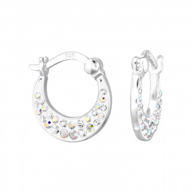 Crescent - 925 Sterling Silver Hoop Earrings SD48421