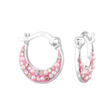 Crescent - 925 Sterling Silver Hoop Earrings SD48422