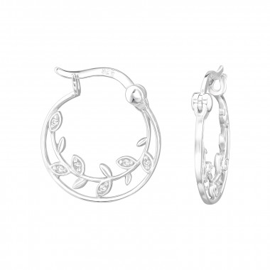 Vine - 925 Sterling Silver Hoop Earrings SD48659