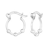 Dots - 925 Sterling Silver Hoop Earrings SD48704