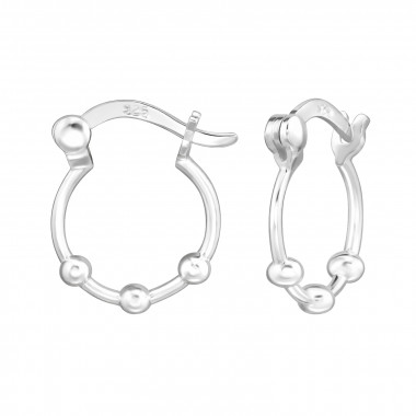 Dots - 925 Sterling Silver Hoop Earrings SD48704