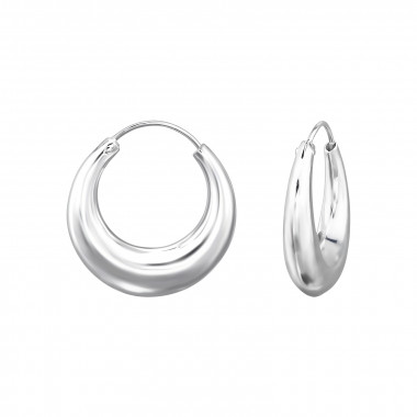 Round 25mm - 925 Sterling Silver Hoop Earrings SD49256