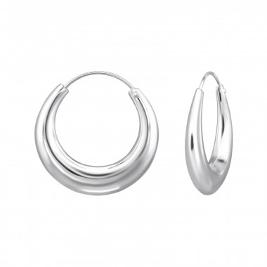 Round 30mm - 925 Sterling Silver Hoop Earrings SD49257