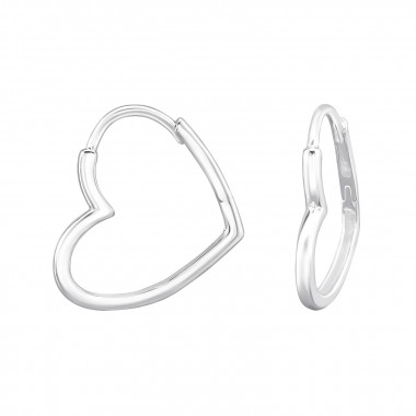 Heart - 925 Sterling Silver Huggies SD46949