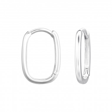 Oval - 925 Sterling Silver Huggies SD46953