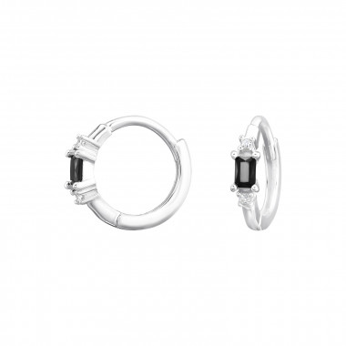 Baguette - 925 Sterling Silver Huggies SD47339