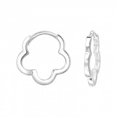 Flower - 925 Sterling Silver Huggies SD48406