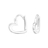 Heart - 925 Sterling Silver Huggies SD48407