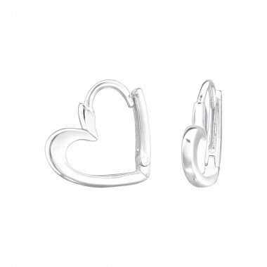 Heart - 925 Sterling Silver Huggies SD48407