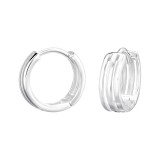 Triple Line - 925 Sterling Silver Huggies SD48409