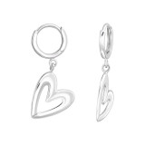 Dangling Hearts - 925 Sterling Silver Huggies SD49258