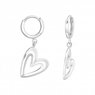 Dangling Hearts - 925 Sterling Silver Huggies SD49258