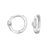 Round - 925 Sterling Silver Huggies SD49261