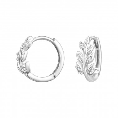 Leaf - 925 Sterling Silver Huggies SD49263