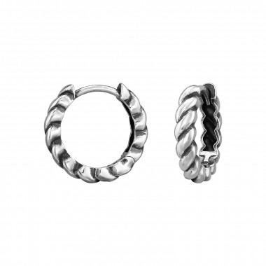 Twisted - 925 Sterling Silver Huggies SD49269