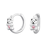 Bear - 925 Sterling Silver Huggies SD49273