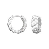 Twisted - 925 Sterling Silver Huggies SD49274