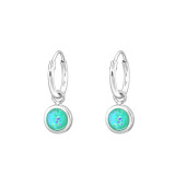 Hanging Synthetic Opal - 925 Sterling Silver Earrings with Gemstones SD43114