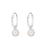 Hanging Synthetic Opal - 925 Sterling Silver Earrings with Gemstones SD43828