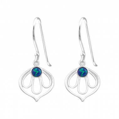 Lotus - 925 Sterling Silver Earrings with Gemstones SD48403