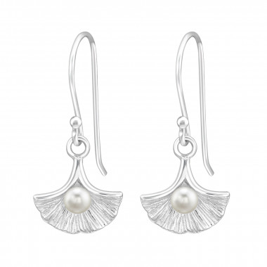 Flower - 925 Sterling Silver Earrings with Pearls SD43298