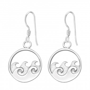 Wave - 925 Sterling Silver Simple Earrings SD37853