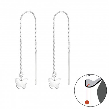 Butterfly - 925 Sterling Silver Simple Earrings SD43119