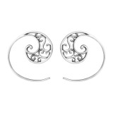 Filigree - 925 Sterling Silver Simple Earrings SD46311