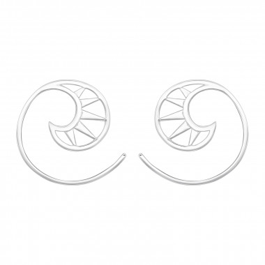 Sunburst - 925 Sterling Silver Simple Earrings SD46931