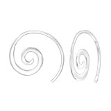 Wave Spiral - 925 Sterling Silver Simple Earrings SD47881