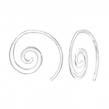 Wave Spiral - 925 Sterling Silver Simple Earrings SD47881