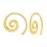 Spiral - 925 Sterling Silver Simple Earrings SD47882