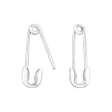 Safety Pin - 925 Sterling Silver Simple Earrings SD48335