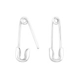 Safety Pin - 925 Sterling Silver Simple Earrings SD48335