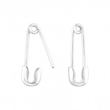 Safety Pin - 925 Sterling Silver Simple Earrings SD48335