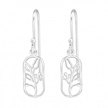 Tulip - 925 Sterling Silver Simple Earrings SD48449