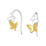 Butterfly - 925 Sterling Silver Simple Earrings SD49209