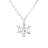 Snowflake - 925 Sterling Silver Necklaces with Stones SD19680