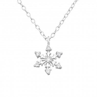 Snowflake - 925 Sterling Silver Necklaces with Stones SD19680