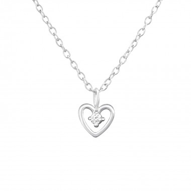 Heart - 925 Sterling Silver Necklaces with Stones SD27243