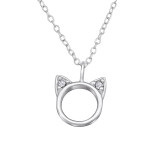 Cat - 925 Sterling Silver Necklaces with Stones SD29891