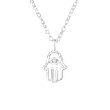 Hamsa - 925 Sterling Silver Necklaces with Stones SD40206