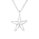 Starfish - 925 Sterling Silver Necklaces with Stones SD40225