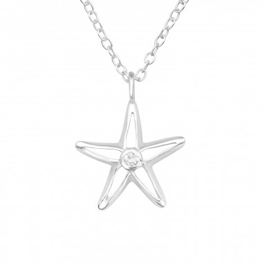 Starfish - 925 Sterling Silver Necklaces with Stones SD40225