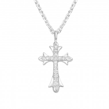 Cross - 925 Sterling Silver Necklaces with Stones SD41251